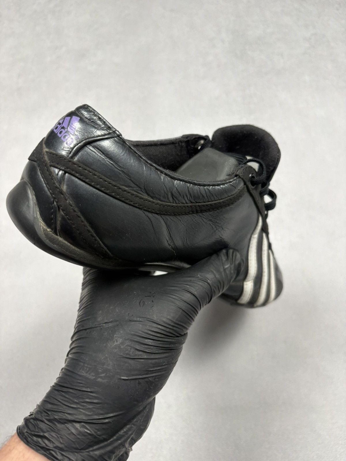Adidas Vintage Adidas Leather Trainers Y2K 00s Sneakers 2007 Black Size US 7 / IT 37 - 15 Thumbnail