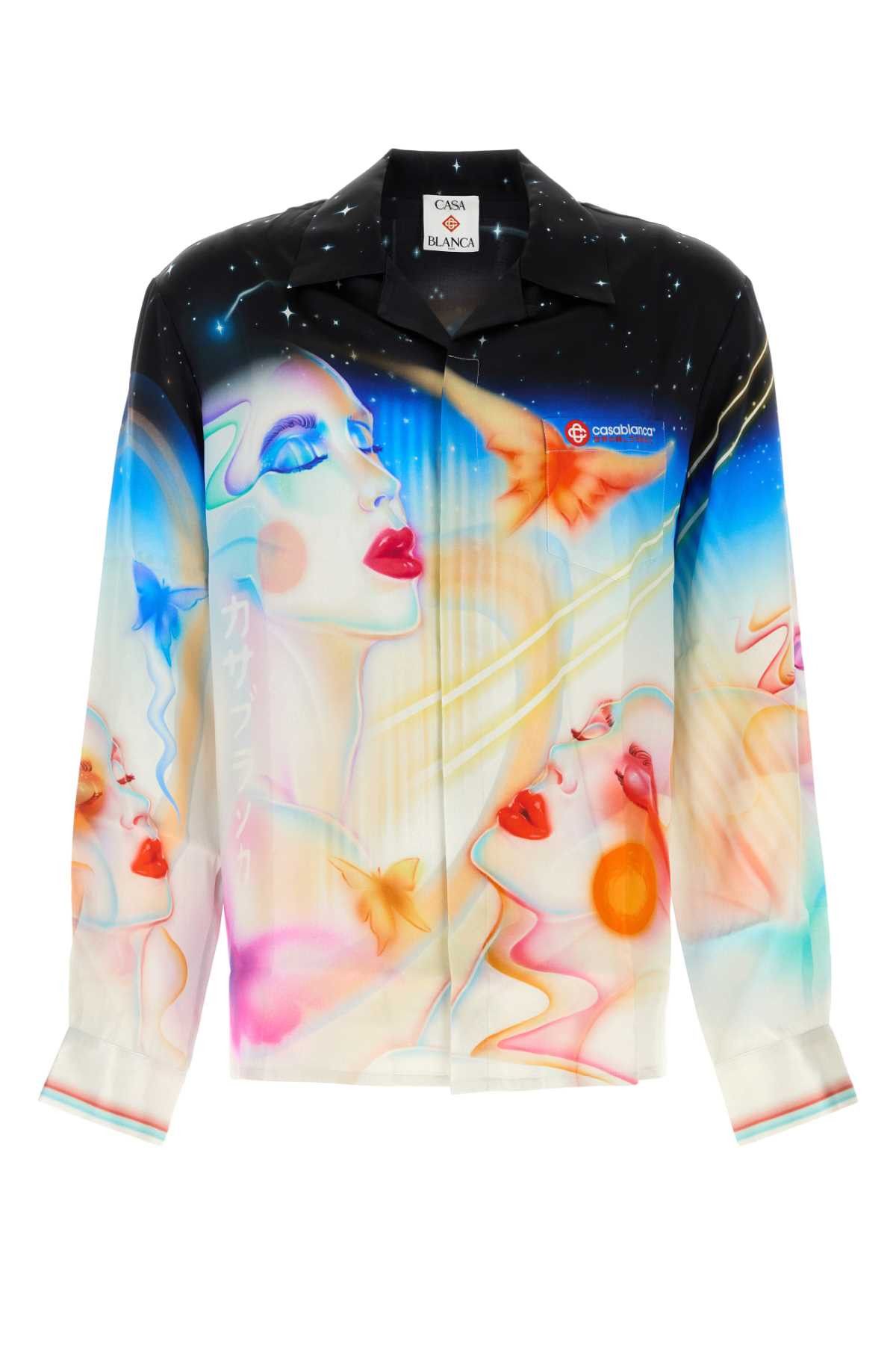 Casablanca Printed Satin Shirt Size US S / EU 44-46 / 1 - 1 Thumbnail