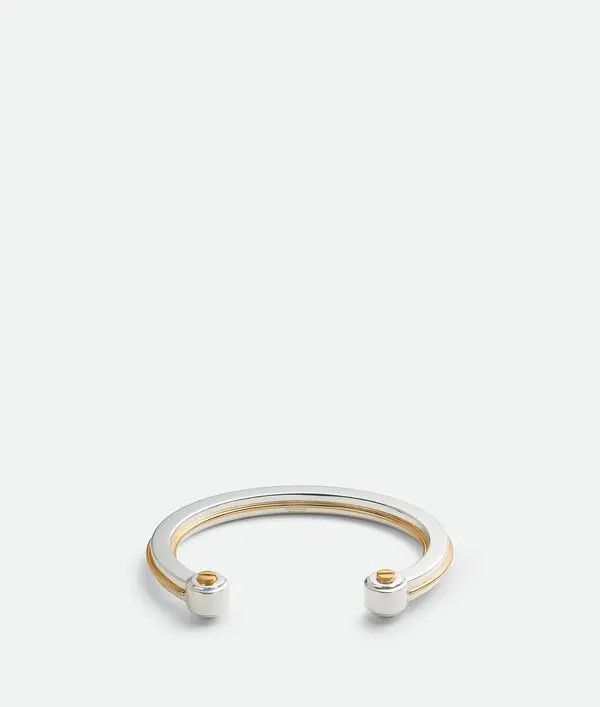 Bottega Veneta o1bcso1str0925 Size: S / Bolt Cuff Bracelet in Silver/Yellow Size ONE SIZE - 1 Thumbnail