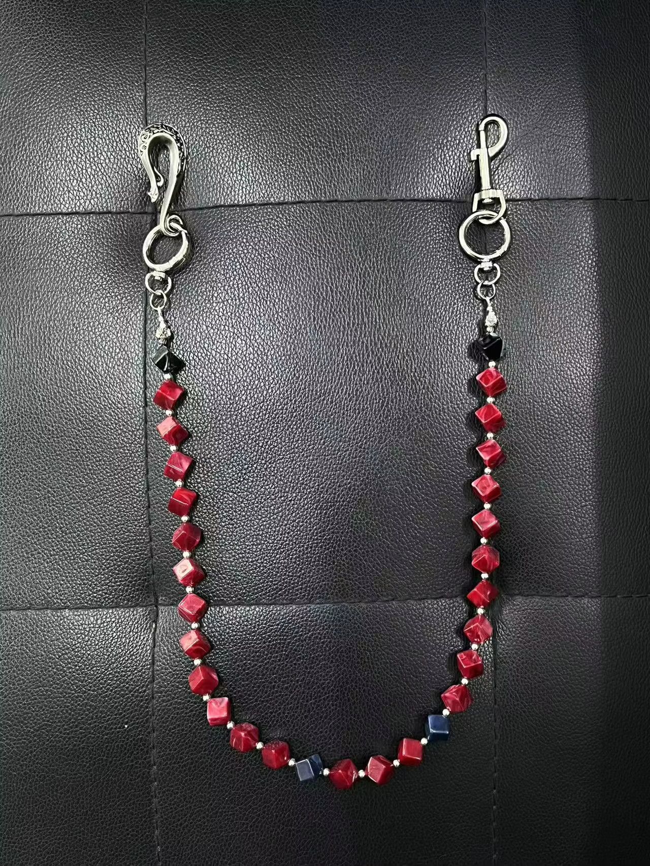 Jewelry Red Beads Trouser Chain Vintage Retro Style Waist Pant Chain Size ONE SIZE - 6 Thumbnail