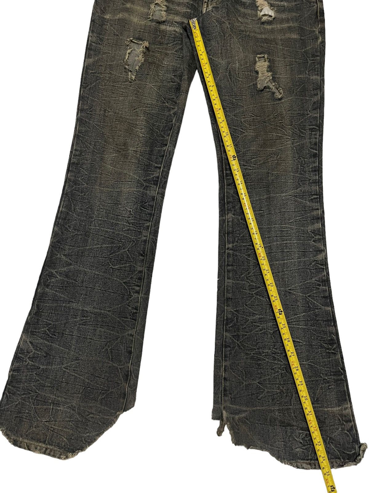 Japanese Brand Vintage Japan LowBox Distressed Style Flare Jeans Size US 33 - 11 Thumbnail