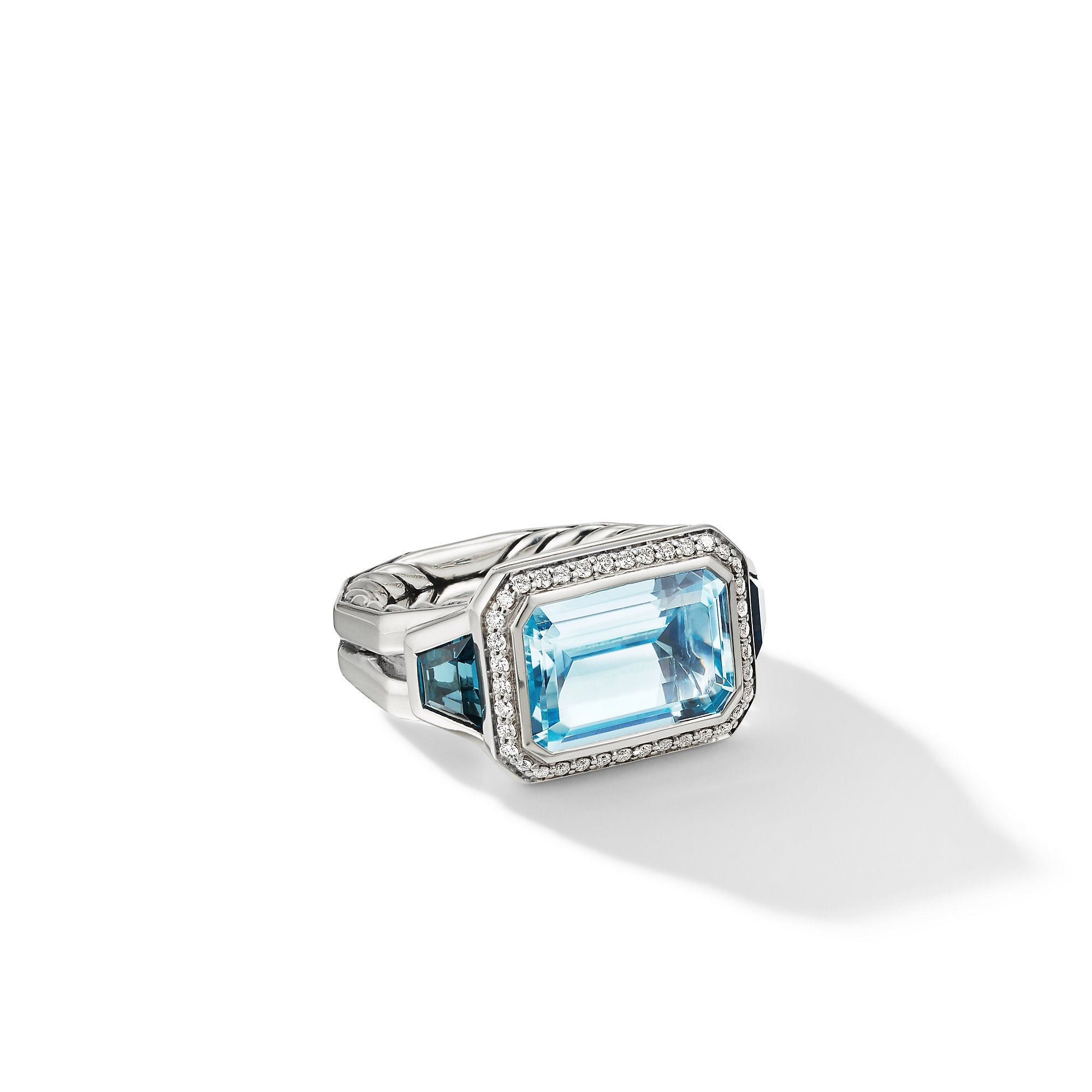 David Yurman o1w1db10525 R16367D Ring with Blue Topaz and Pave Diamond Size ONE SIZE - 1 Preview