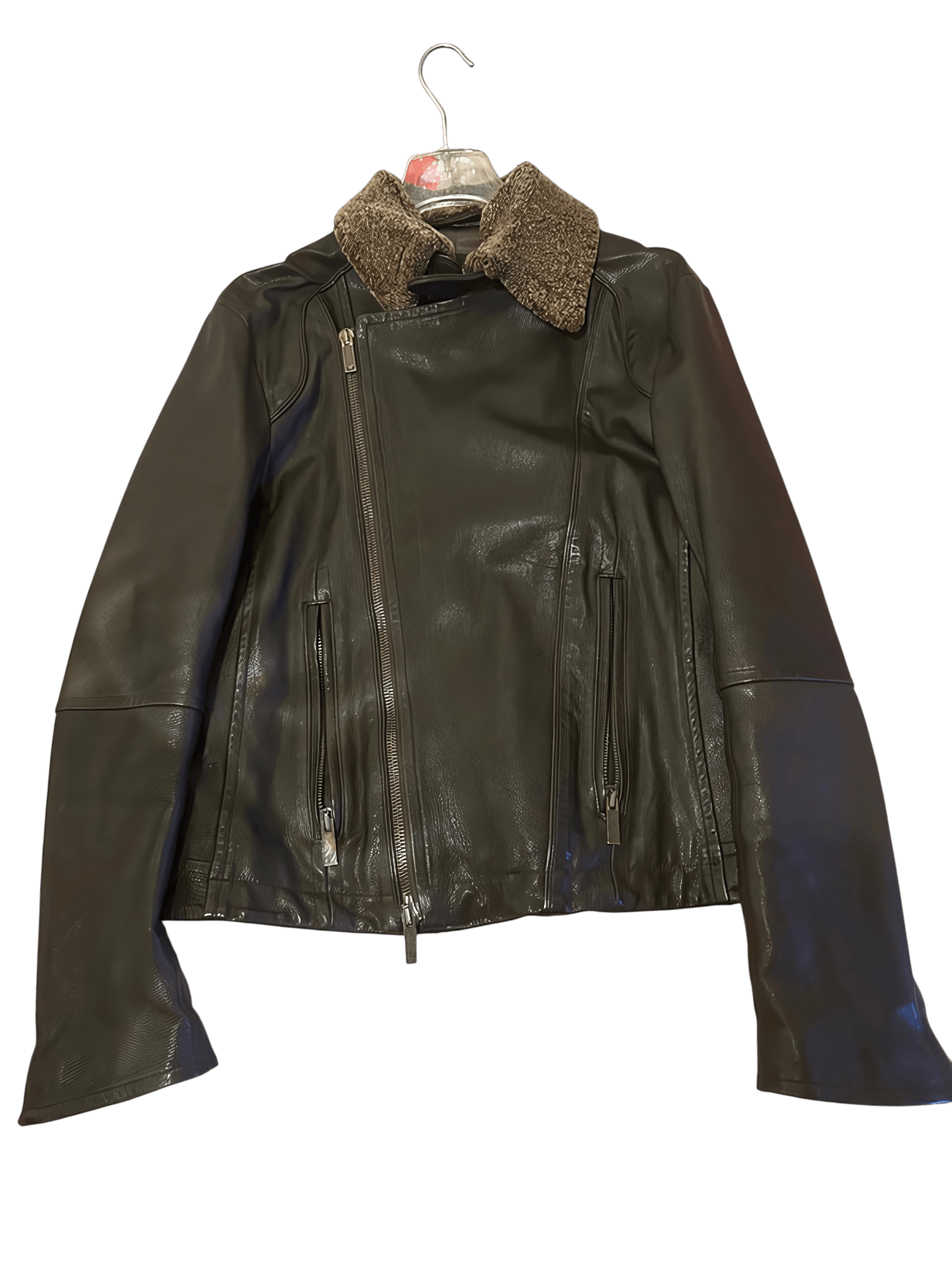 Emporio Armani ARCHIVE VINTAGE LEATHER BOMBER BIKER JACKET