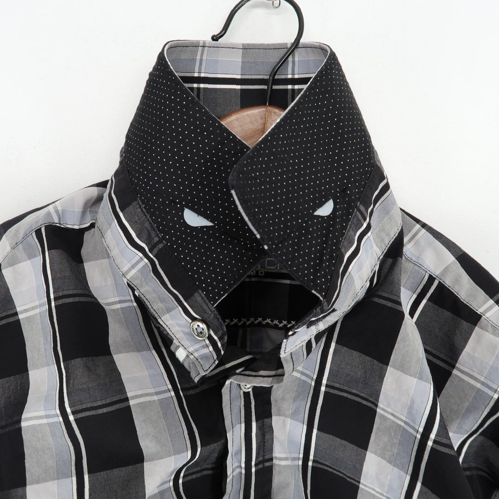 BUGATCHI Bugatchi Uomo Shirt Mens M Black Plaid Long Sleeve Button-Up Classic Fit Size US M / EU 48-50 / 2 - 4 Thumbnail