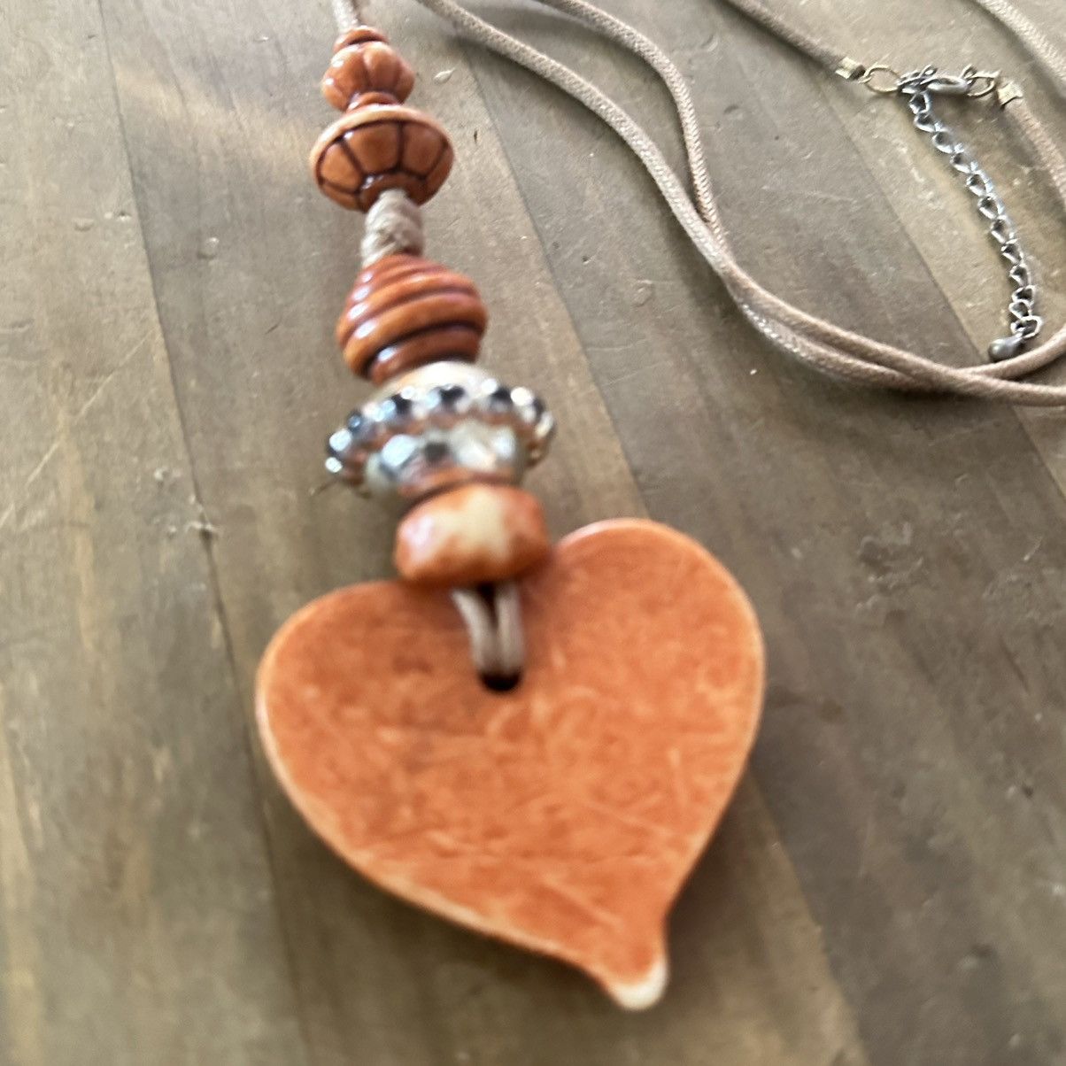 Vintage Vintage heart pendant tassel cord necklace Size ONE SIZE - 2 Thumbnail