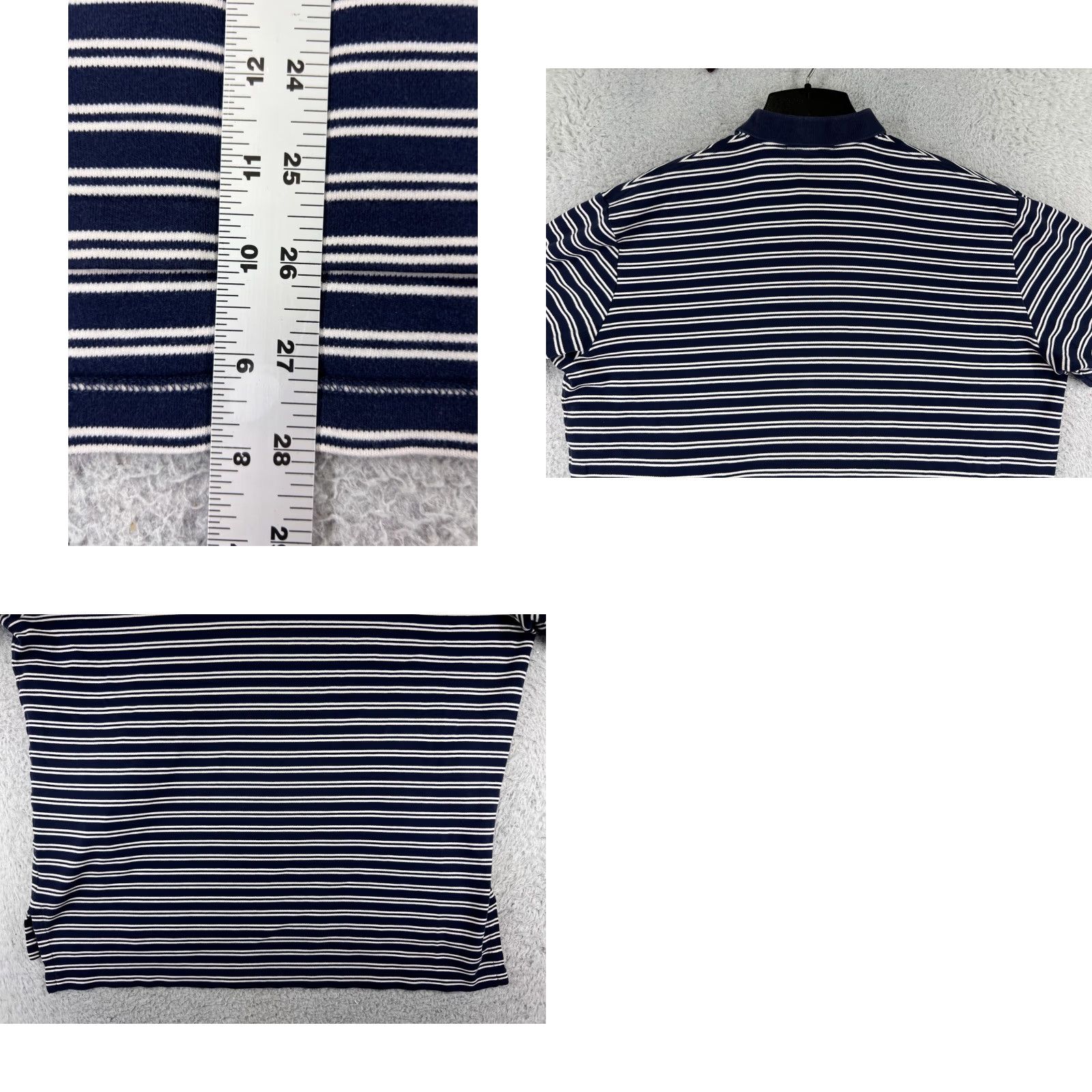 Ralph Lauren VINTAGE Ralph Lauren Polo Shirt Mens Large Blue White Stripe Golf Cotton Size US L / EU 52-54 / 3 - 9 Thumbnail