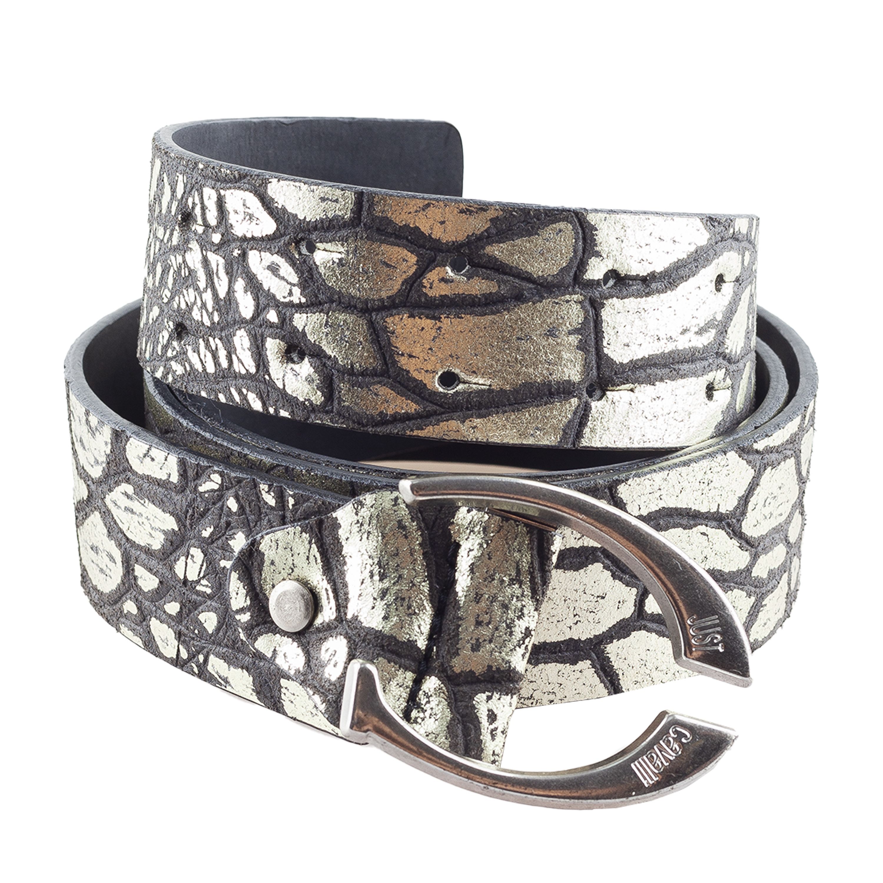 Just Cavalli Just Cavalli Leather Vintage Metallic Belt (110 CM) Size ONE SIZE - 1 Thumbnail