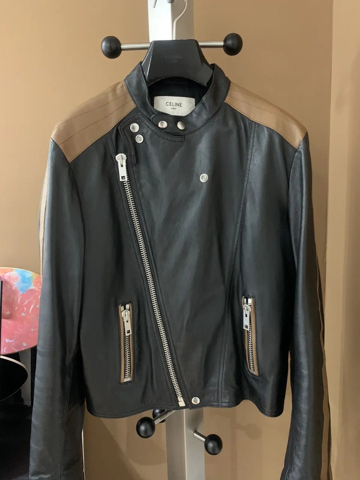 Celine Celine Racer Lambskin Leather Jacket Size US M / EU 48-50 / 2 - 1 Thumbnail