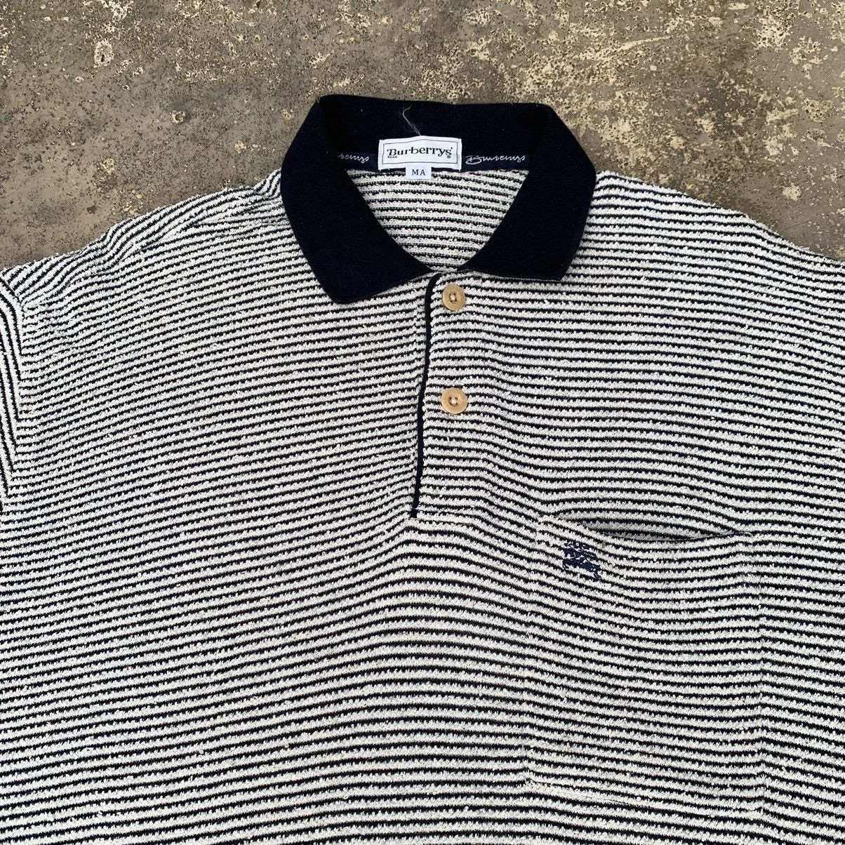 Burberry VINTAGE BURBERRYS KNIT STRIPED POLO SHIRT Size US L / EU 52-54 / 3 - 3 Thumbnail