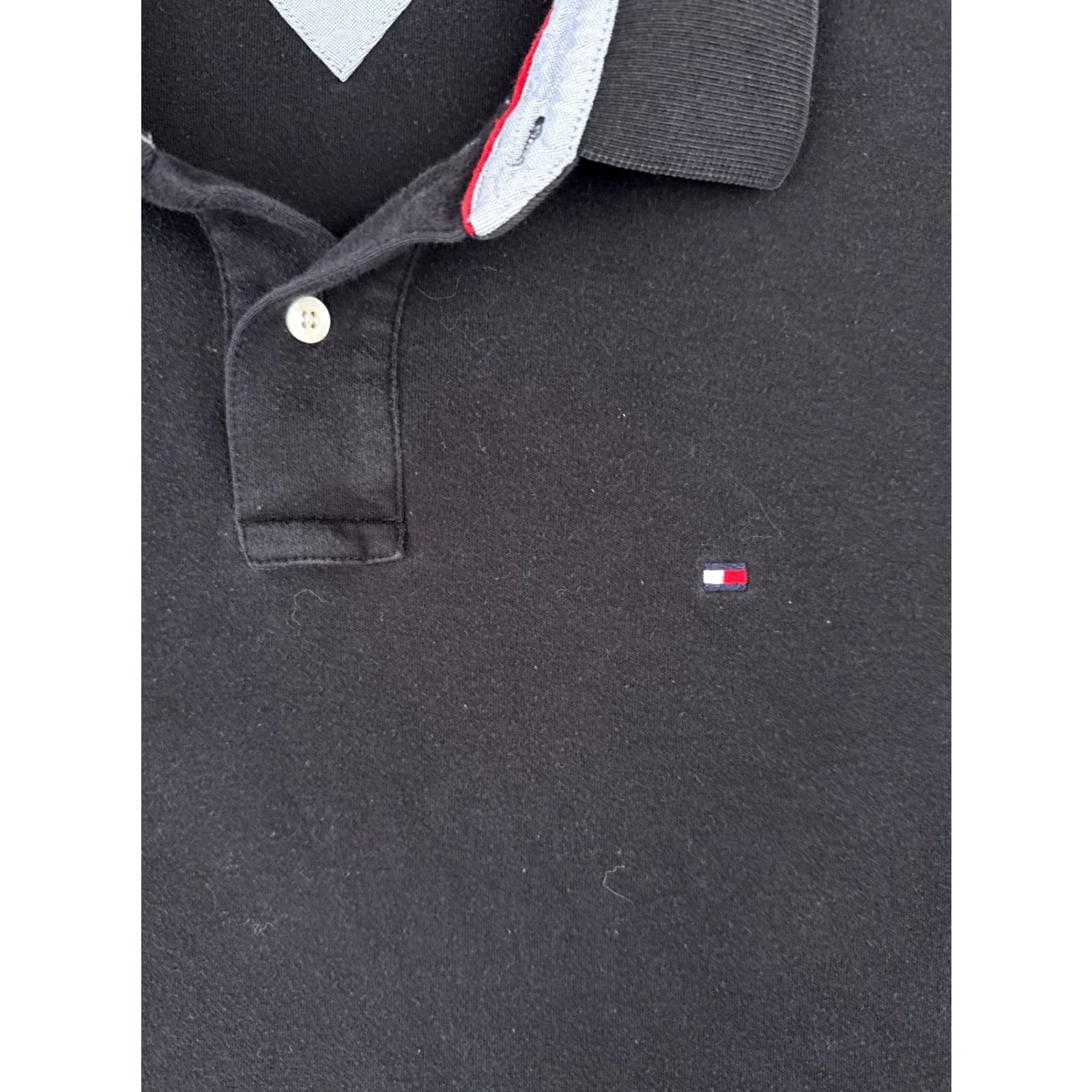 Tommy Hilfiger Tommy Hilfiger Polo Shirt Men Large Black Cotton Custom Fit Short Sleeve Slim Fit Size US L / EU 52-54 / 3 - 6 Thumbnail
