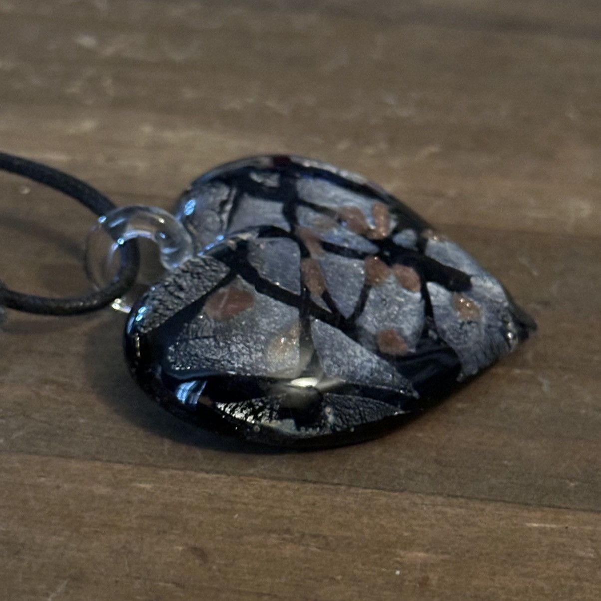Vintage Vintage Murano glass heart pendant cord necklace Size ONE SIZE - 5 Thumbnail