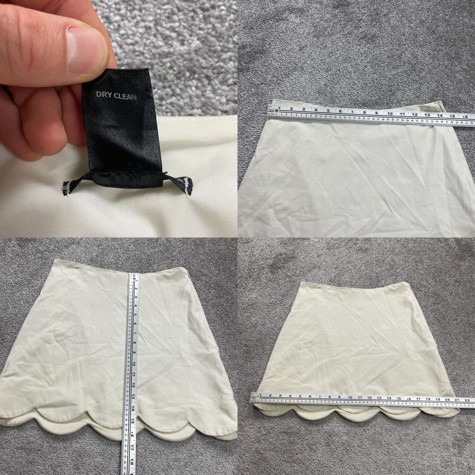 AQUA VINTAGE? No — Aqua by Bloomingdale's Mini Skirt Womens M Beige Knit Zip Front High Rise Short 16" Solid Classic Size 32" / US 10 / IT 46 - 8 Thumbnail