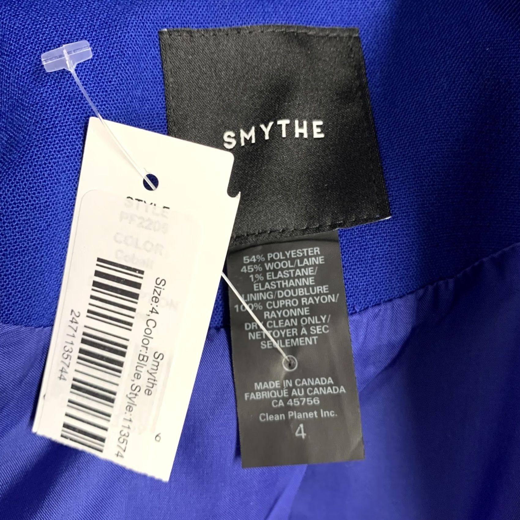 SMYTHE SMYTHE Size 4 Cobalt Blue Polyester Bows Single Snap Coat Women's Coat XS? Size S / US 4 / IT 40 - 5 Thumbnail