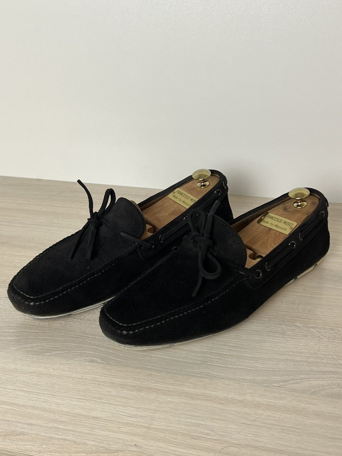 Prada Prada Black Suede Driving Loafers with Laces – Size 9,5 Size US 9.5 / EU 42-43 - 2 Thumbnail