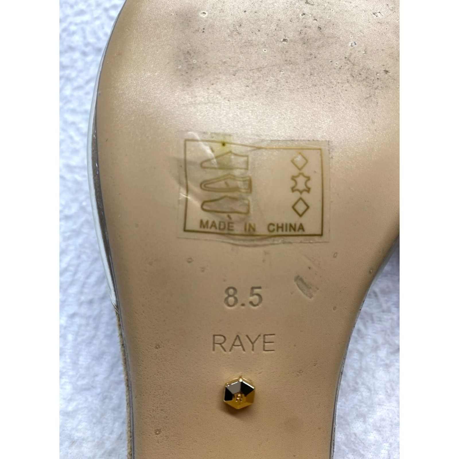 Vintage Raye Block Heel Mule Sandals Womens 8.5 Clear Tan Suede Slip-On Open Toe Brown 3-inch #5844 Size US 9 / IT 39 - 7 Thumbnail