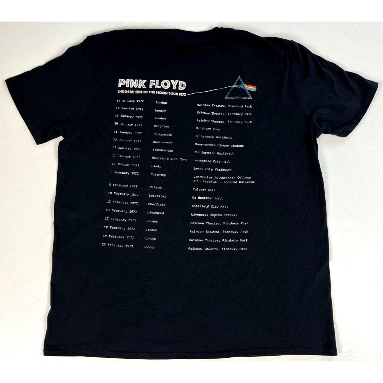 Vintage Pink Floyd T-Shirt The Dark Side of the Moon Tour 1972 XL Black Crew Neck Short Sleeve 100% Cotton Men Made in UK Size US XL / EU 56 / 4 - 2 Thumbnail