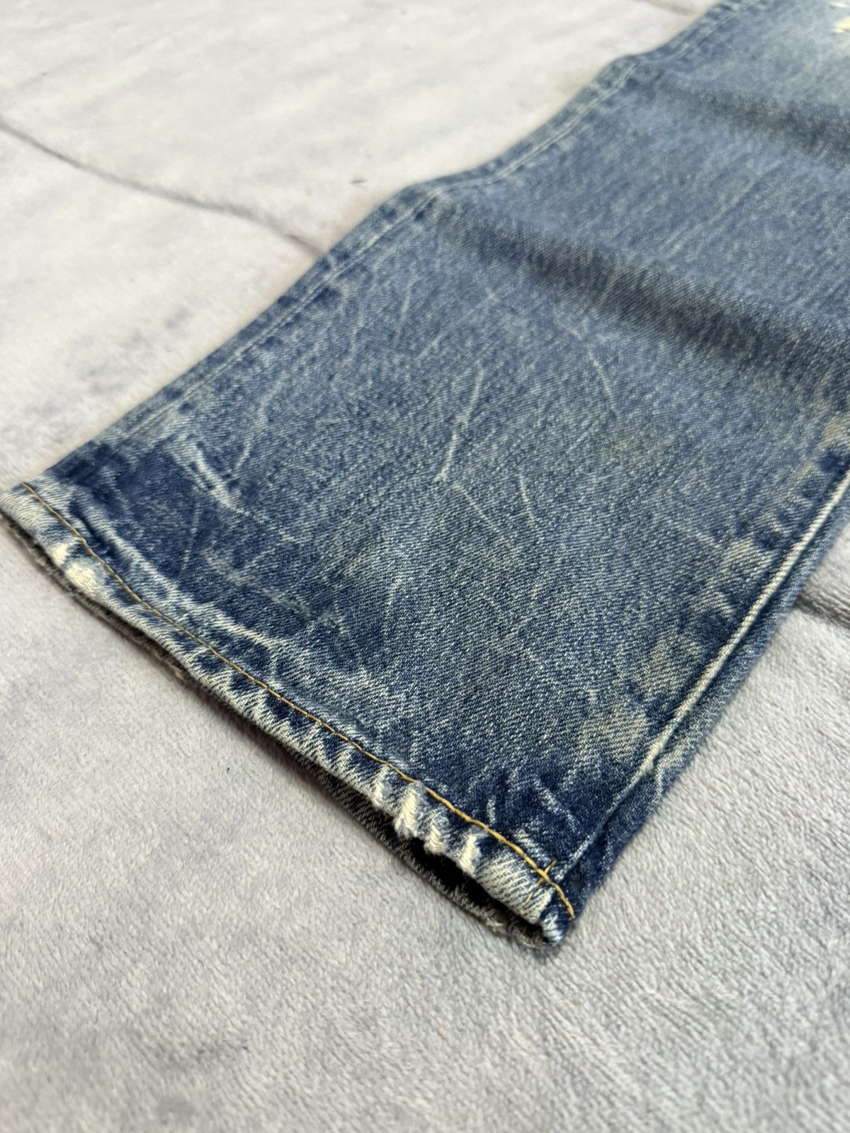 Japanese Brand × Le Grande Bleu (L.G.B.) Antgauge Japan Asymmetrical Pocket Double Waist Fade Jeans Size US 32 / EU 48 - 15 Thumbnail