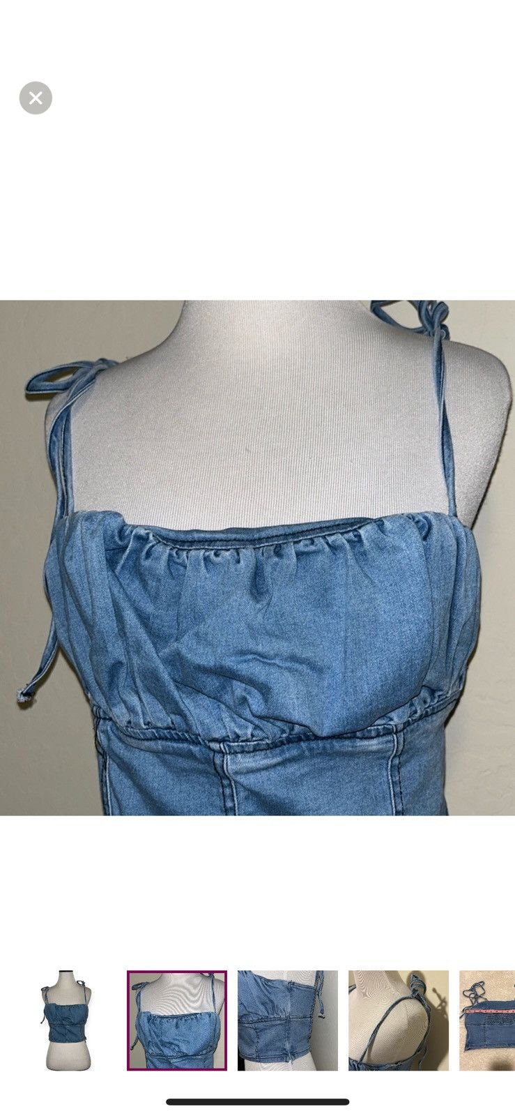 Fashion Nova Fashion nova medium chambray crop top Size M / US 6-8 / IT 42-44 - 2 Thumbnail