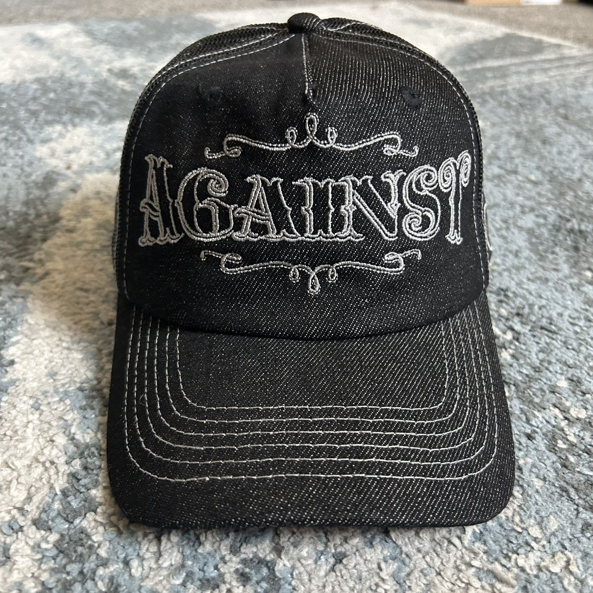 Vintage AGAiNST LAB MALAYSiA TATTOO DENiM TRUCKER CAP iNDiE SLEAZE Size ONE SIZE - 3 Thumbnail