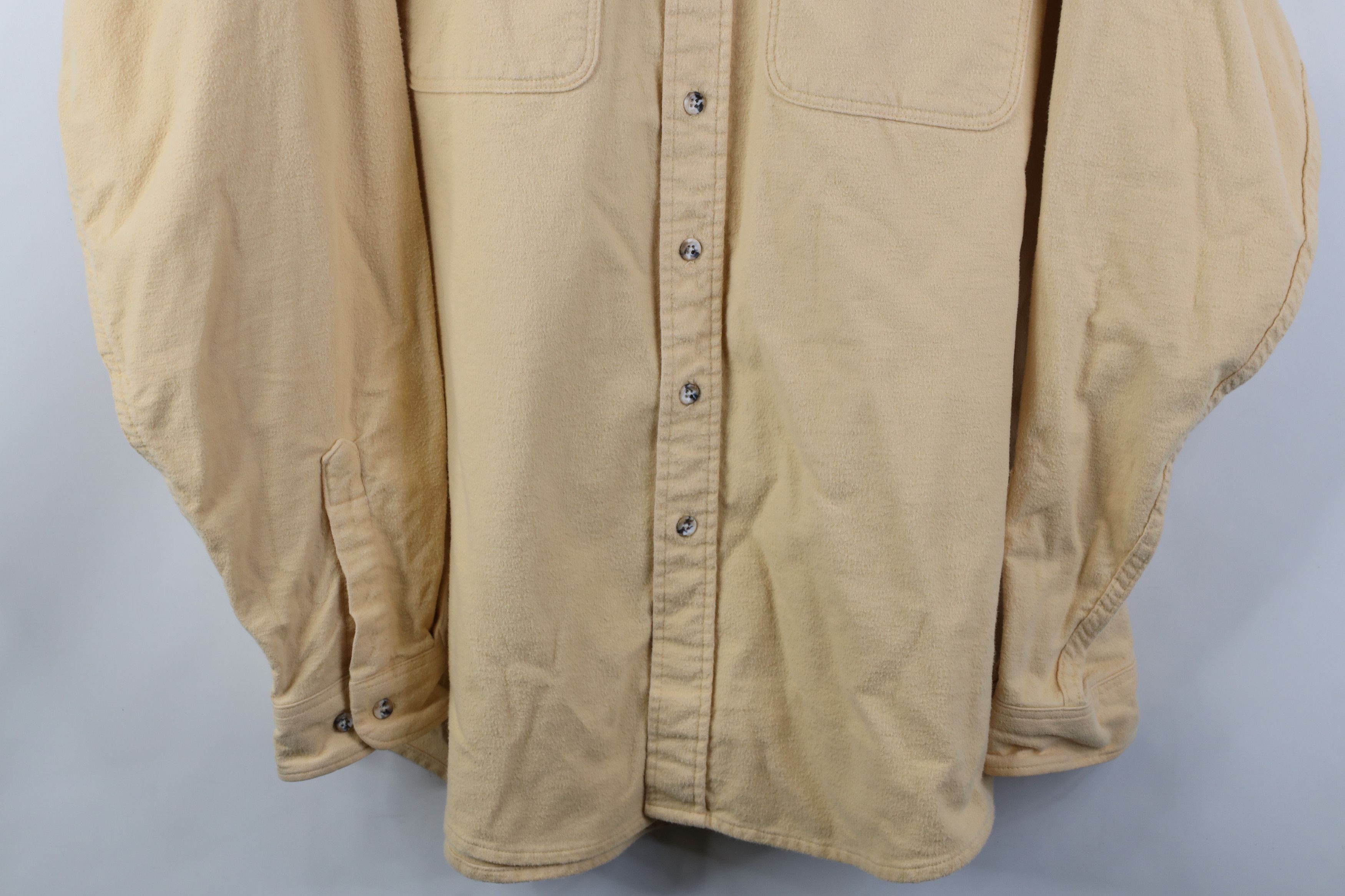 Vintage Vintage 70s Streetwear Chamois Cloth Button Shirt Yellow USA Size US XXL / EU 58 / 5 - 3 Thumbnail