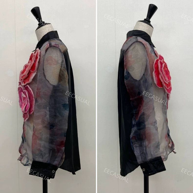 Comme des Garcons Comme Des Garcons Three-Dimensional Rose Organza Long Slee Size M / US 6-8 / IT 42-44 - 4 Thumbnail