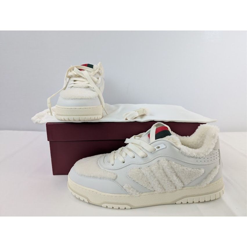 Gucci o1rshd1 Leather Re-Web Sneaker in White Size US 11.5 / EU 44-45 - 21 Thumbnail