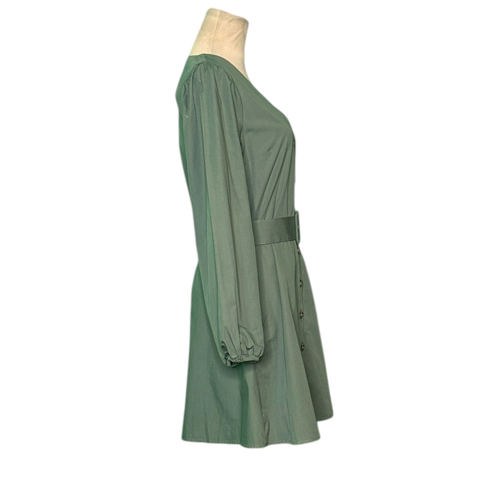H&M H&M Divided green long sleeves shirt mini dress size Small Size S / US 4 / IT 40 - 9 Thumbnail