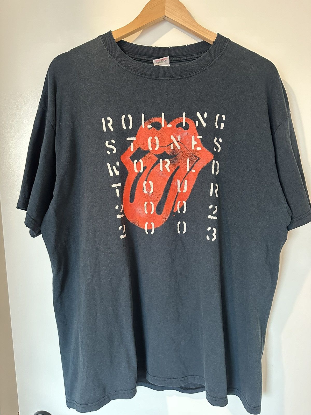 image of Anvil x Vintage Rolling Stones World Tour 2002-2003 in Navy, Men's (Size XL)