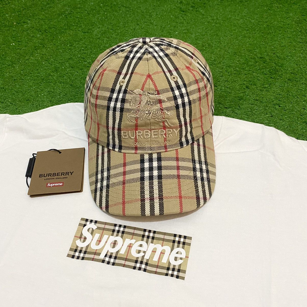 Burberry × Supreme SUPREME X BURBERRY 'NOVA CHECK' Denime 6-Panel