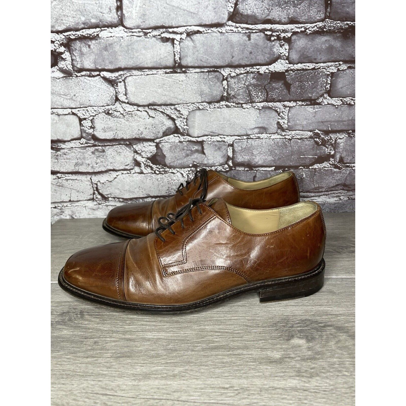 Johnston & Murphy Johnston Murphy J. Murphy Brown Leather Cap Toe Oxford Dress Size US 10 / EU 43 - 1 Thumbnail