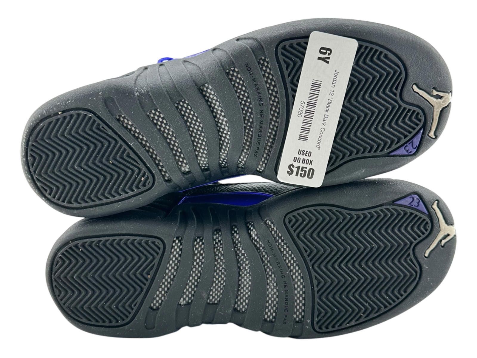 Jordan Brand Air Jordan 12 Black Dark Concord 6Y Used OG Box DH0905-005 Size US 6 / EU 39 - 5 Thumbnail