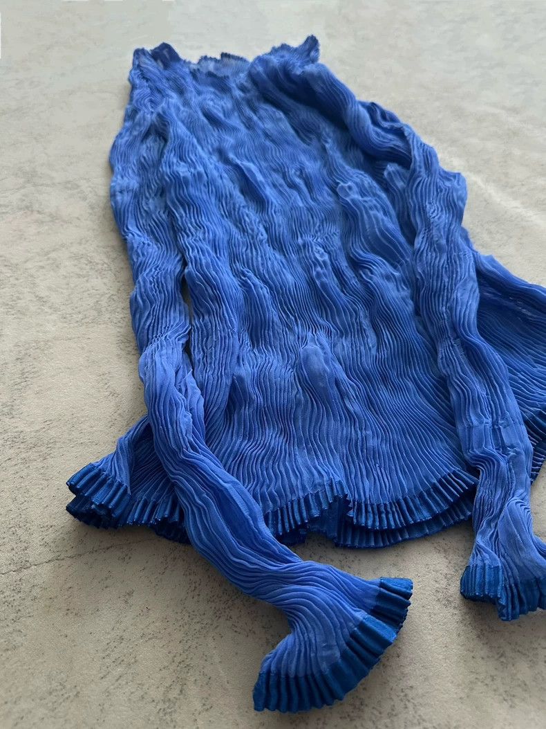 Issey Miyake Issey Miyake Blue wicker pleated top Size L / US 10 / IT 46 - 3 Thumbnail