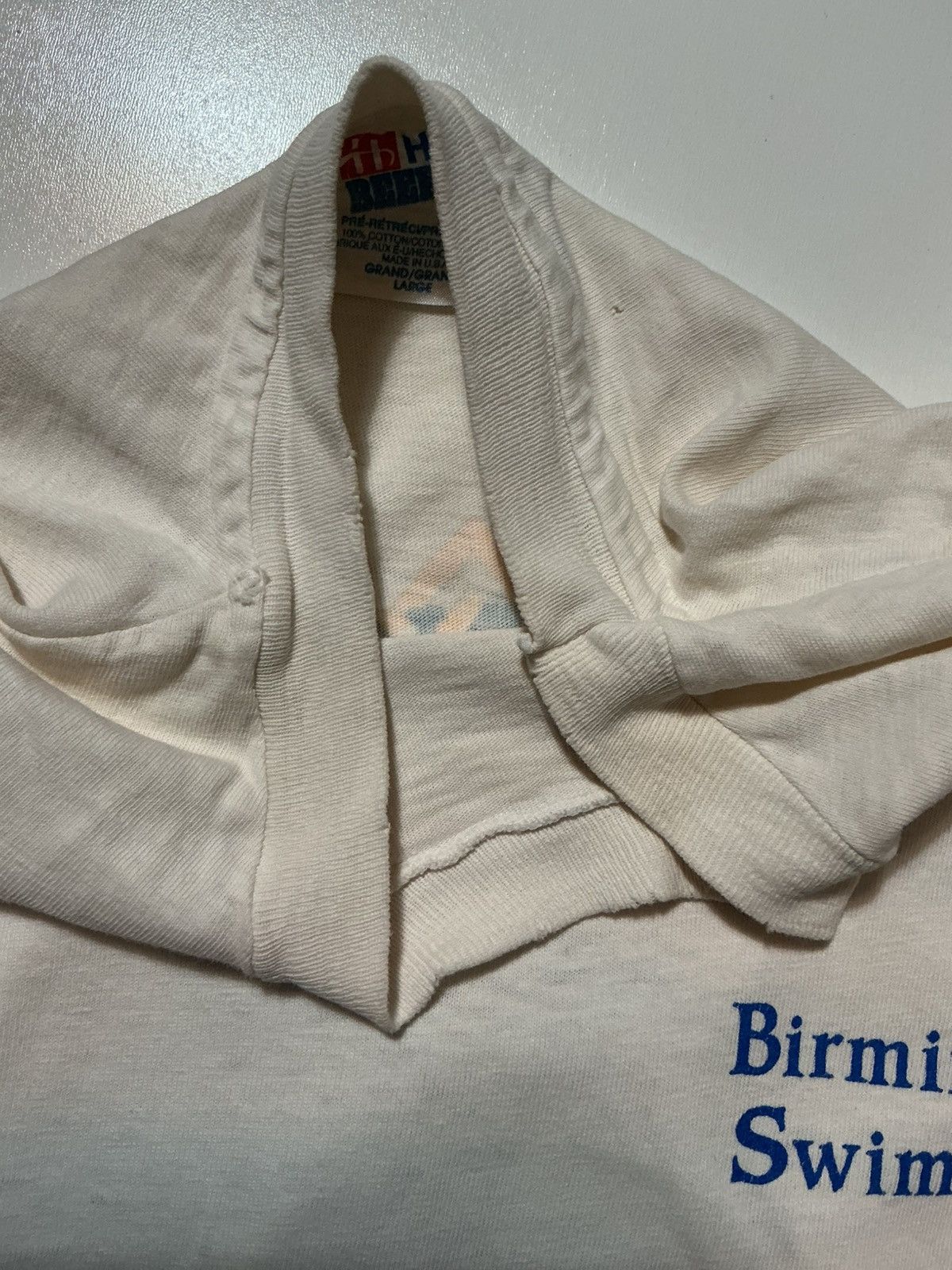 Vintage Vintage Hanes Beefy T Birmingham Shark Single Stitch T-Shirt Size US L / EU 52-54 / 3 - 13 Thumbnail