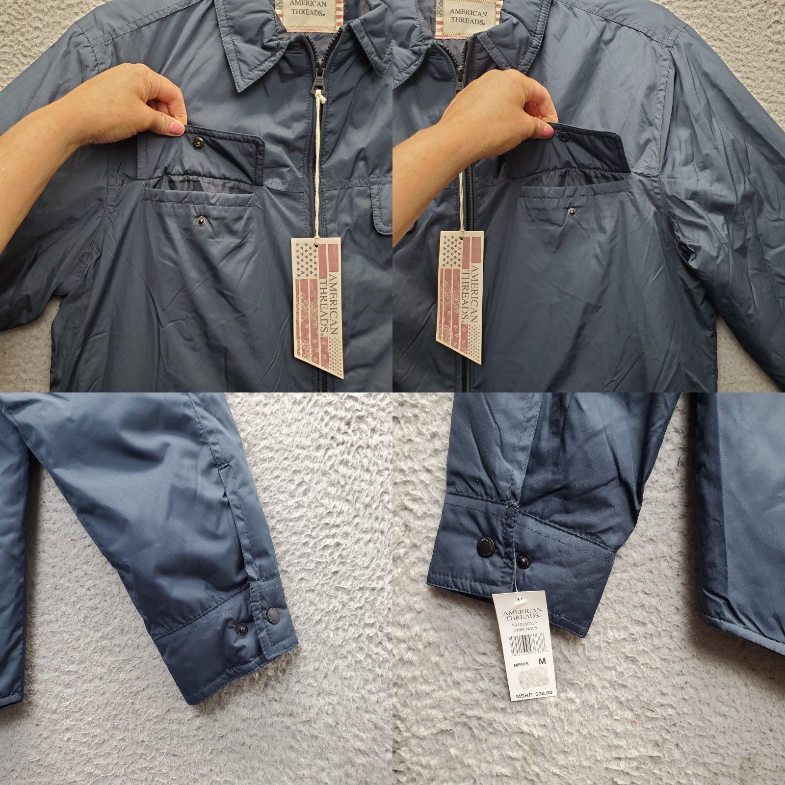 Vintage Nike Shirt Navy Water resistant Full Zip Windbreaker Mens M Size US M / EU 48-50 / 2 - 9 Thumbnail