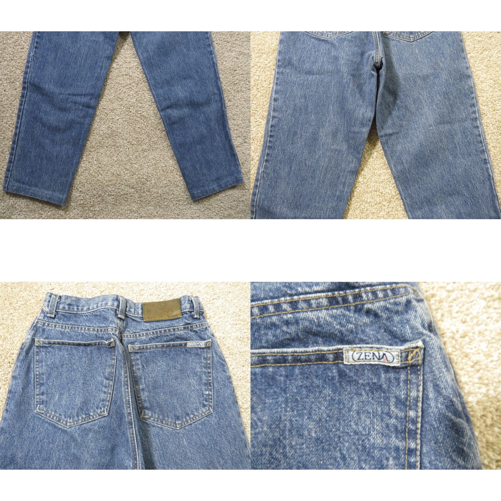 Vintage VINTAGE ZENA Jeans Women 11 28x28 High Waisted Tapered 100% Cotton Blue Denim 28 Inseam Medium Wash 80s Retro Womens Jeans Size 32" / US 10 / IT 46 - 9 Thumbnail