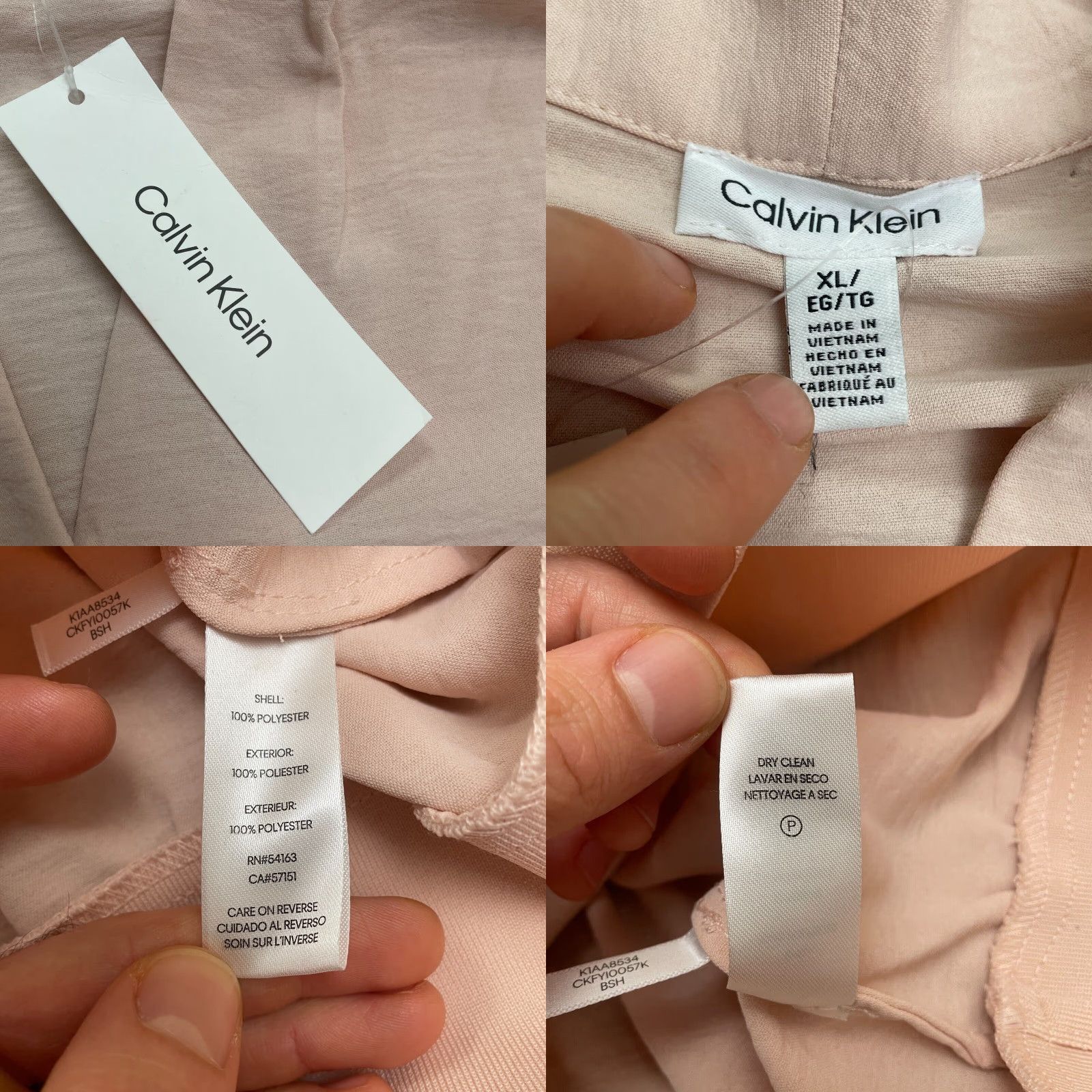Calvin Klein Calvin Klein Blouse Womens XL Light Pink Sleeveless V-Neck Wrap Work Casual Size XL / US 12-14 / IT 48-50 - 8 Thumbnail