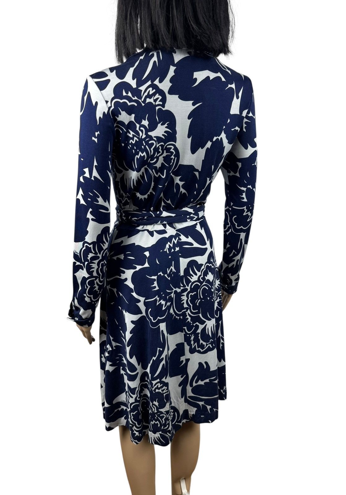 Diane von Furstenberg Diane Von Furstenberg Floral Printed Jersey Wrap Dress Silk Size M / US 6-8 / IT 42-44 - 7 Thumbnail