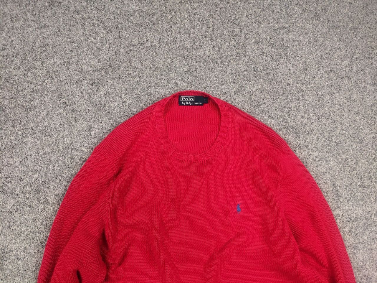 Polo Ralph Lauren Vintage 90's Polo Ralph lauren Pony knit Crew chek Sweater Size US L / EU 52-54 / 3 - 4 Thumbnail
