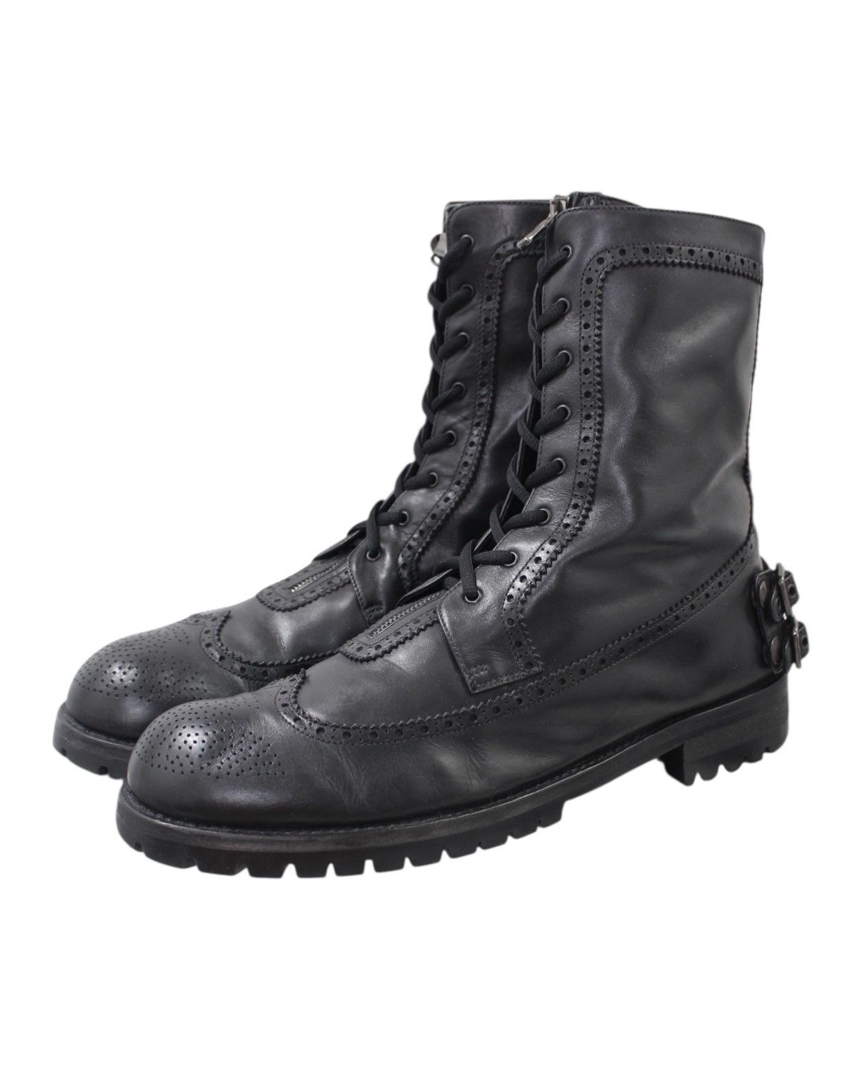 Roberto Cavalli 2000S ROBERTO CAVALLI MILITARY BROGUE ZIP BOOTS Size US 12 / EU 45 - 1 Thumbnail