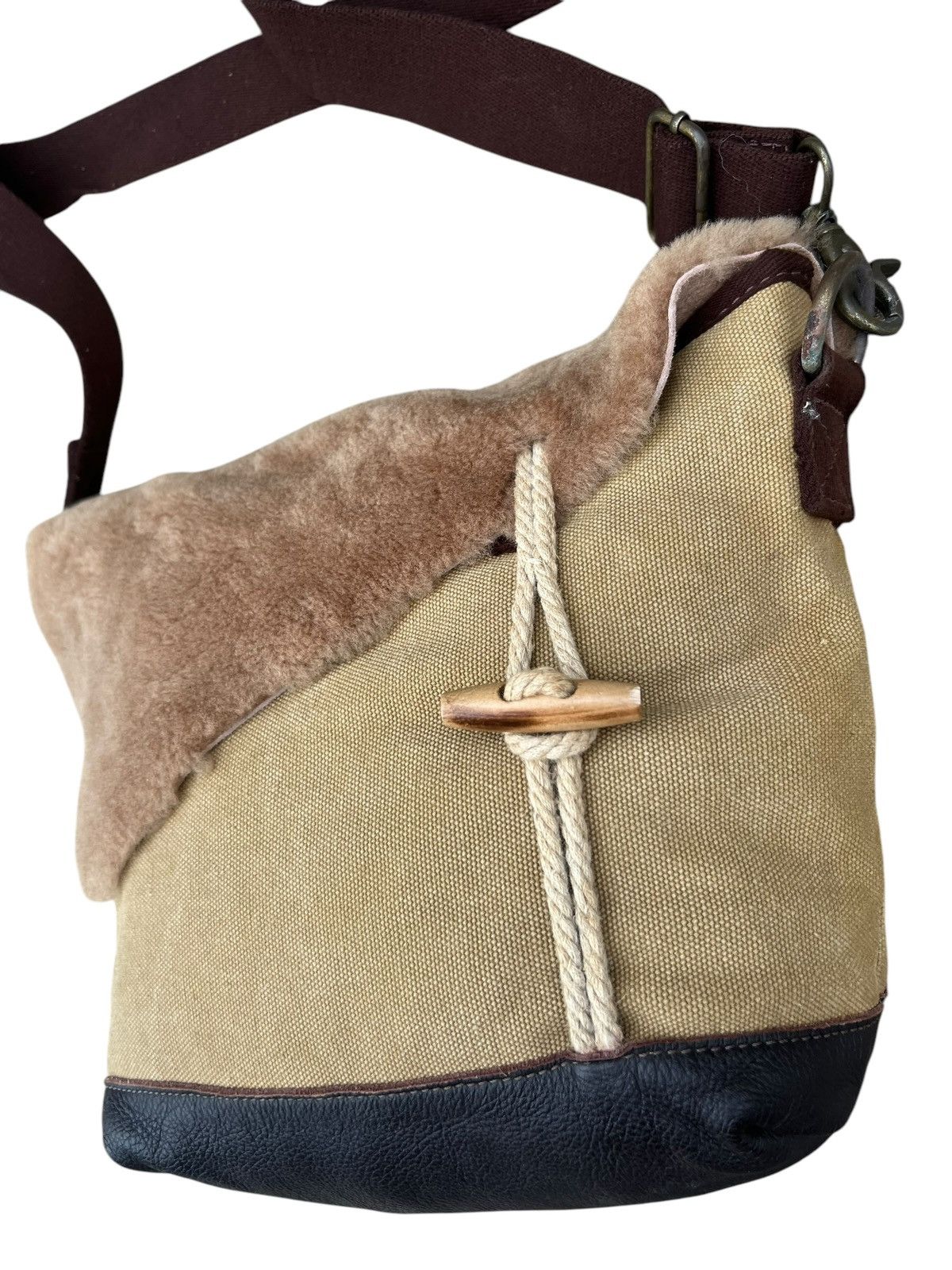 Frapbois Vintage Frapbois Japan Sheepskin Canvas Sling Bag Size ONE SIZE - 7 Thumbnail