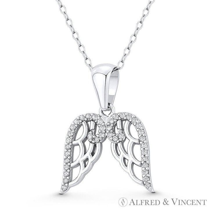 Other Angel's Wings Charm CZ Crystal Charm 24x18mm Pendant Size ONE SIZE - 1 Preview