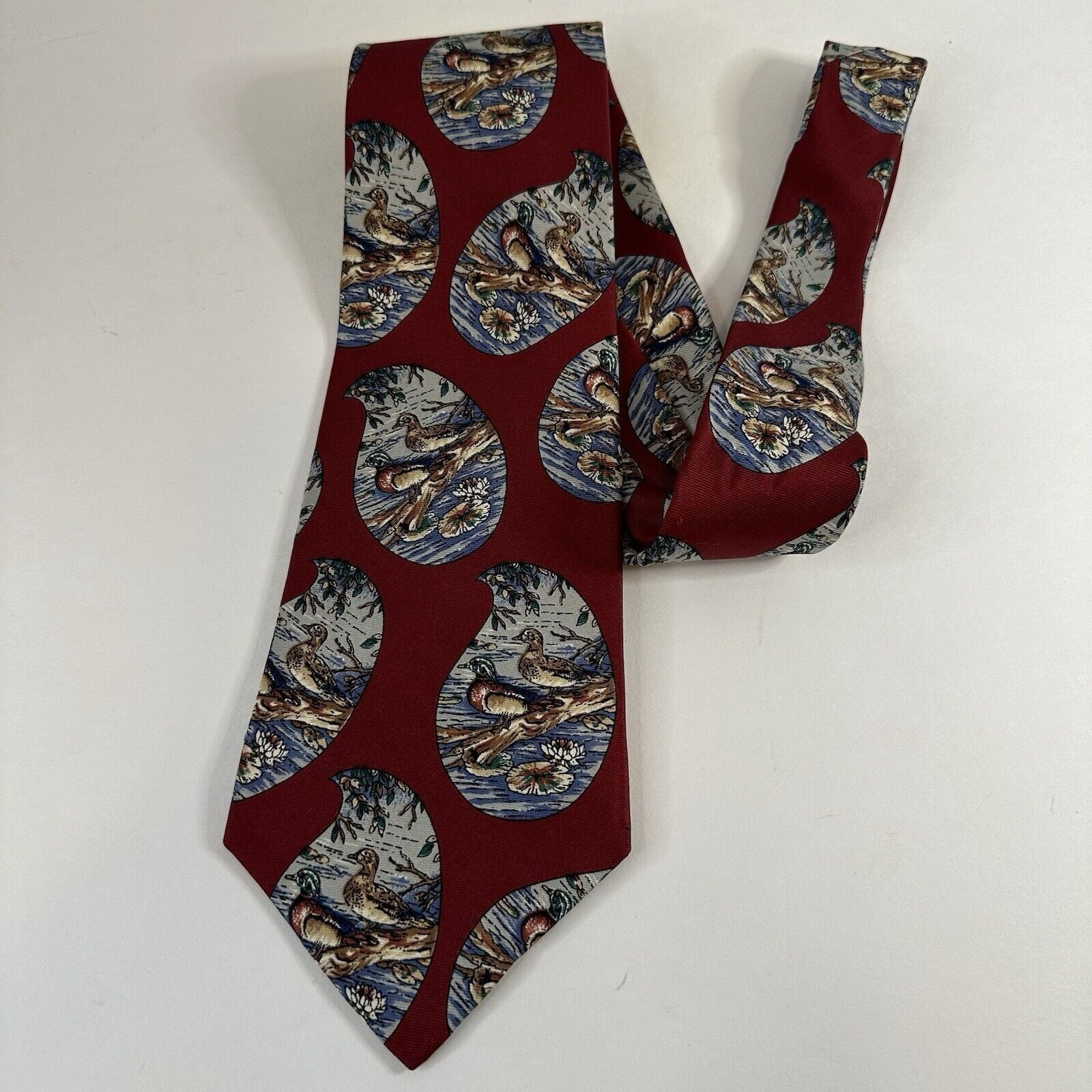 Other Ducks Unlimited Tie Silk USA Maroon Duck Preppy Classiccore Size ONE SIZE - 8 Thumbnail