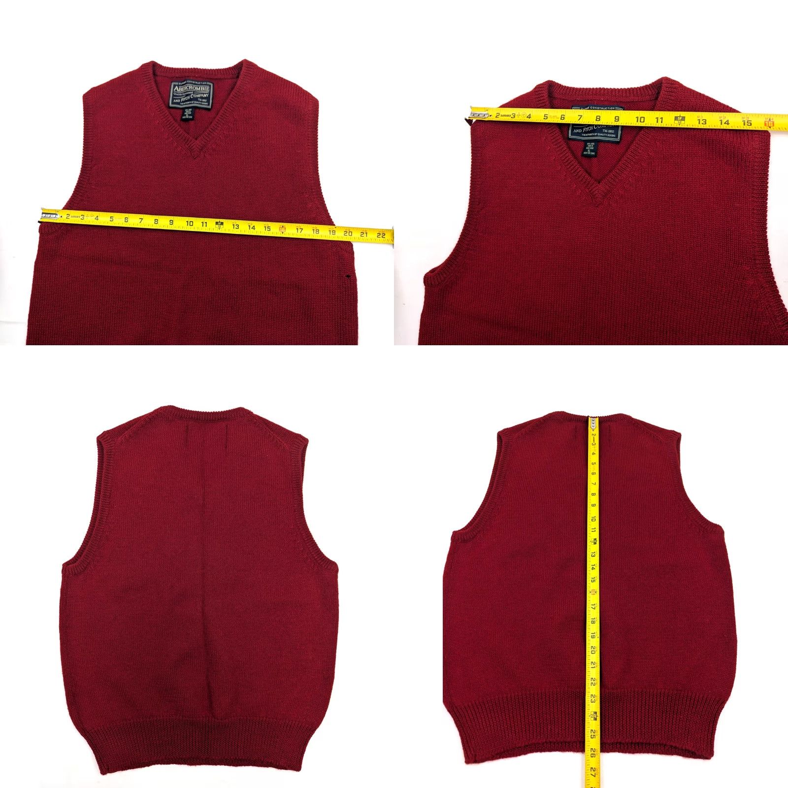 Abercrombie & Fitch VINTAGE Abercrombie & Fitch Sweater Vest Mens XL Red 100% Wool V-Neck Knit Classic Wool Knit Vintage Style Logo Knit Size US XL / EU 56 / 4 - 8 Thumbnail