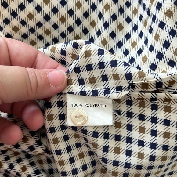 Aquascutum Aquascutum London Houndstooth Button Front Shirt Navy Olive Size L / US 10 / IT 46 - 9 Thumbnail