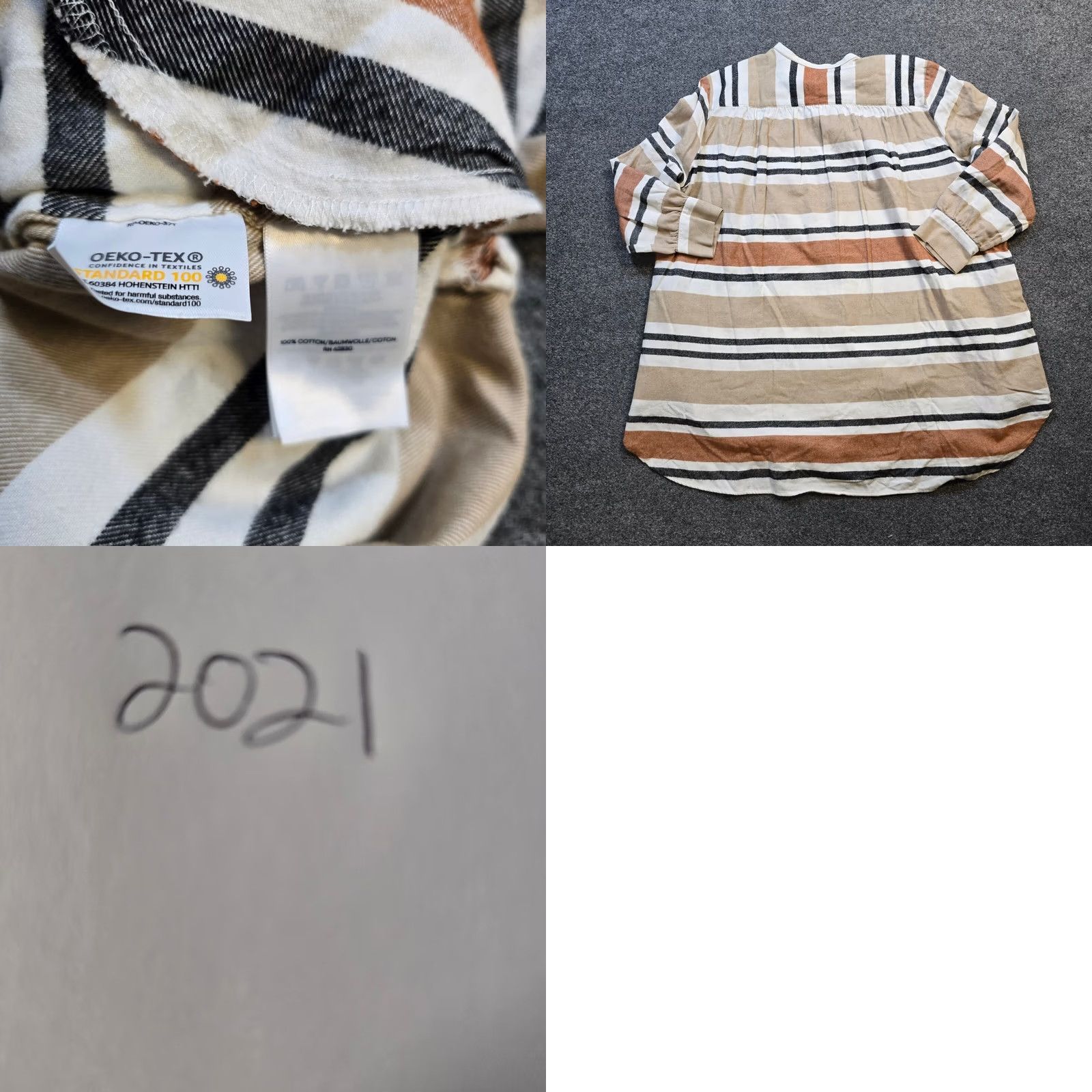 Lands' End Lands' End Dress Women Size 2X Beige Striped Flannel Button Up Long Sleeve Casual Size XXL / US 16-18 / IT 52-54 - 8 Thumbnail
