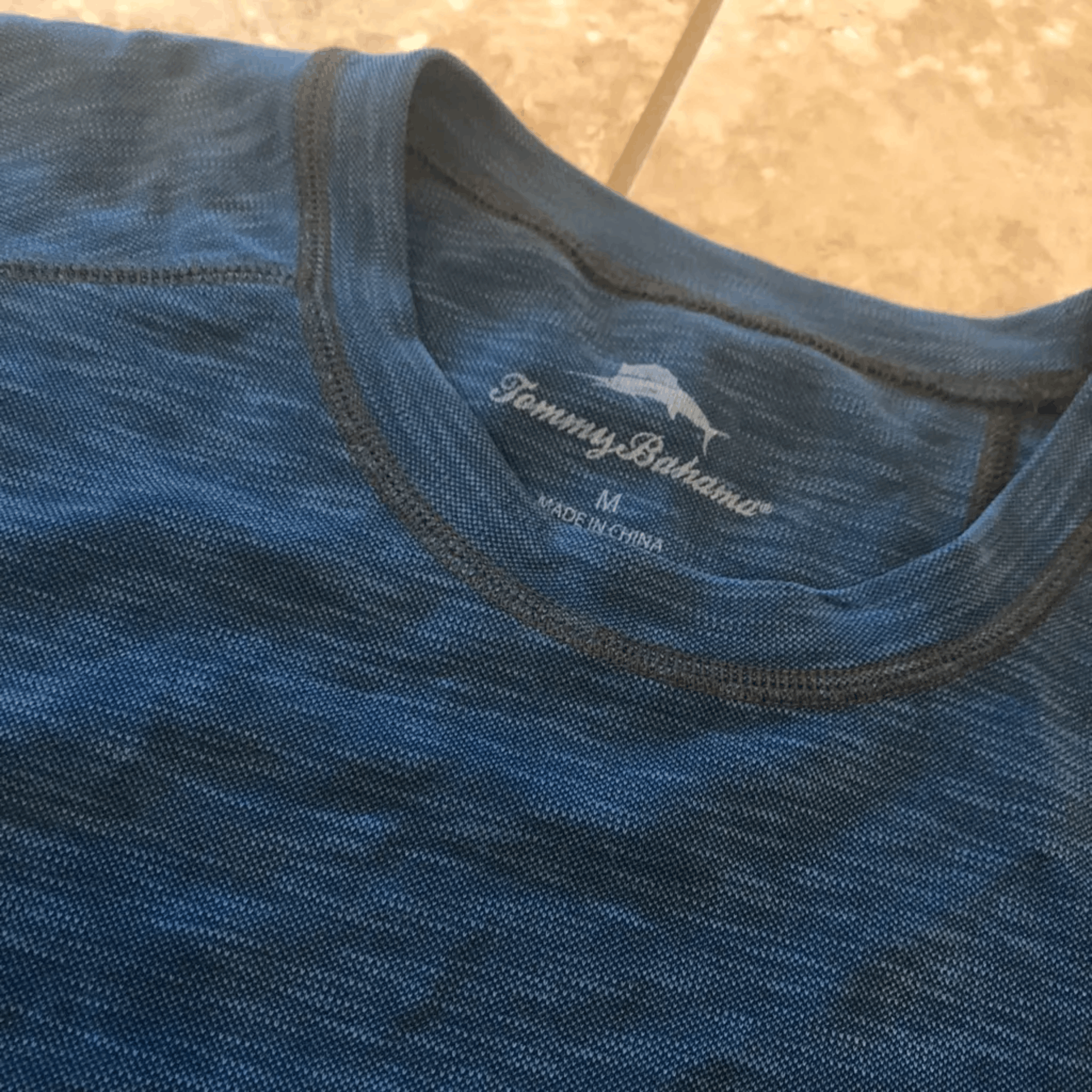 Tommy Bahama Tommy Bahama Blue Slub Knit Tee – Soft Fade Minimal Size US M / EU 48-50 / 2 - 2 Thumbnail