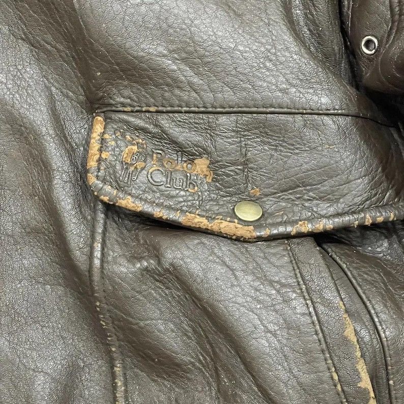 Genuine Leather Rare Vintage 80s Polo Club Genuine Leather Bomber Jacket Size US M / EU 48-50 / 2 - 15 Thumbnail