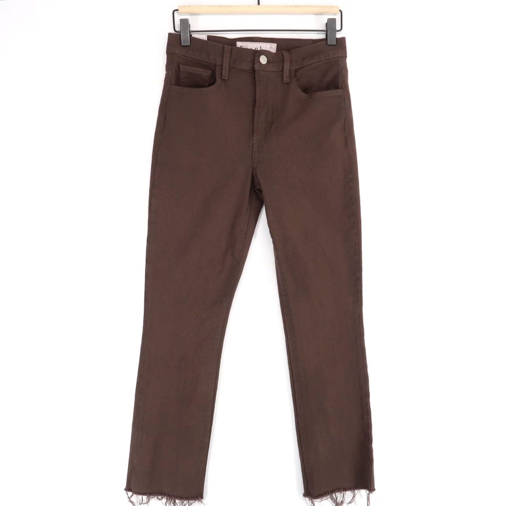 Frank & Eileen Frank & Eileen Cork Jeans Womens 26 Brown Fray Hem High Rise Cropped Straight Jeans Size 26" / US 2 / IT 38 - 2 Thumbnail
