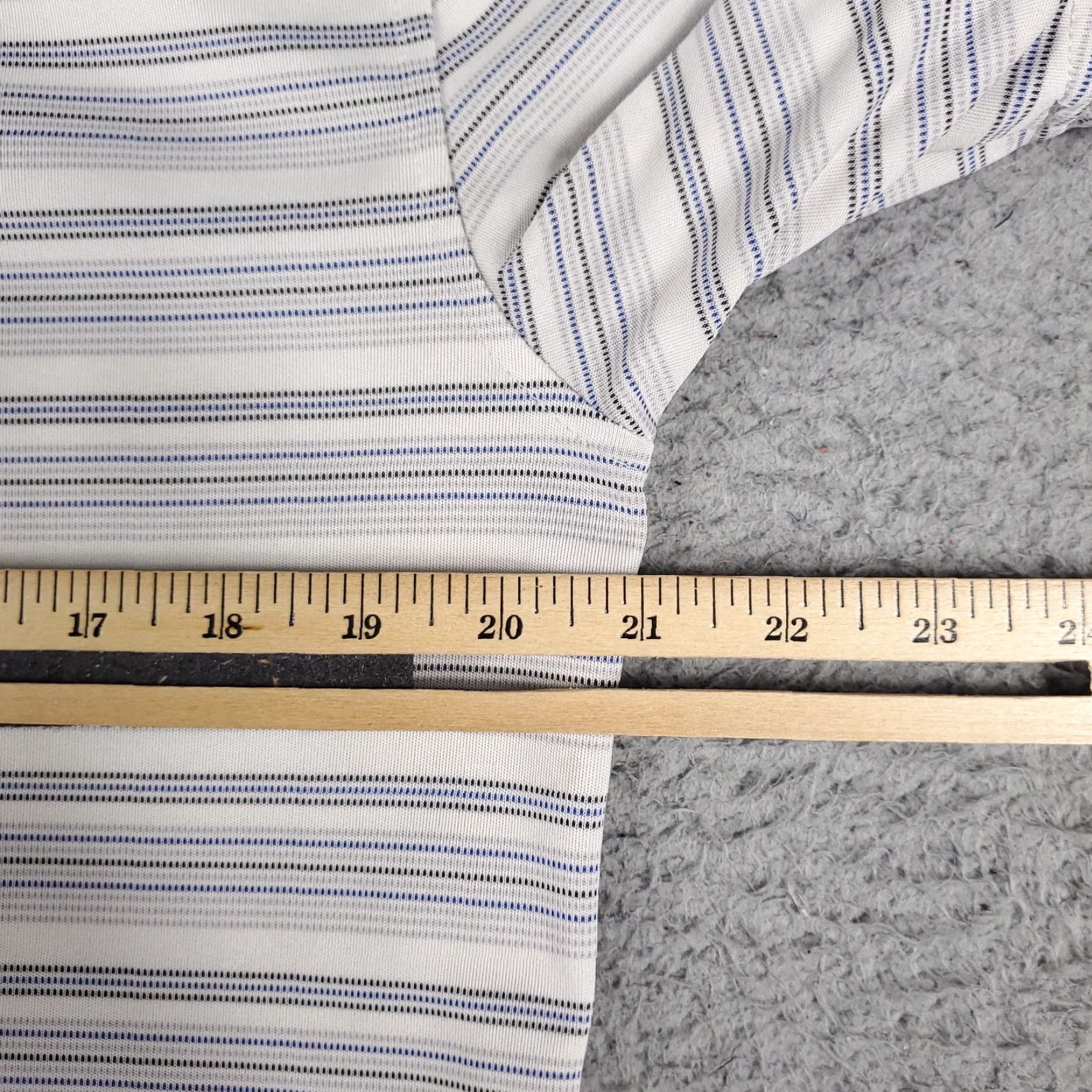 Vintage Greg Norman Shirt Mens Medium Gray Striped Shark Short Sleeve STAINED Size US M / EU 48-50 / 2 - 7 Thumbnail