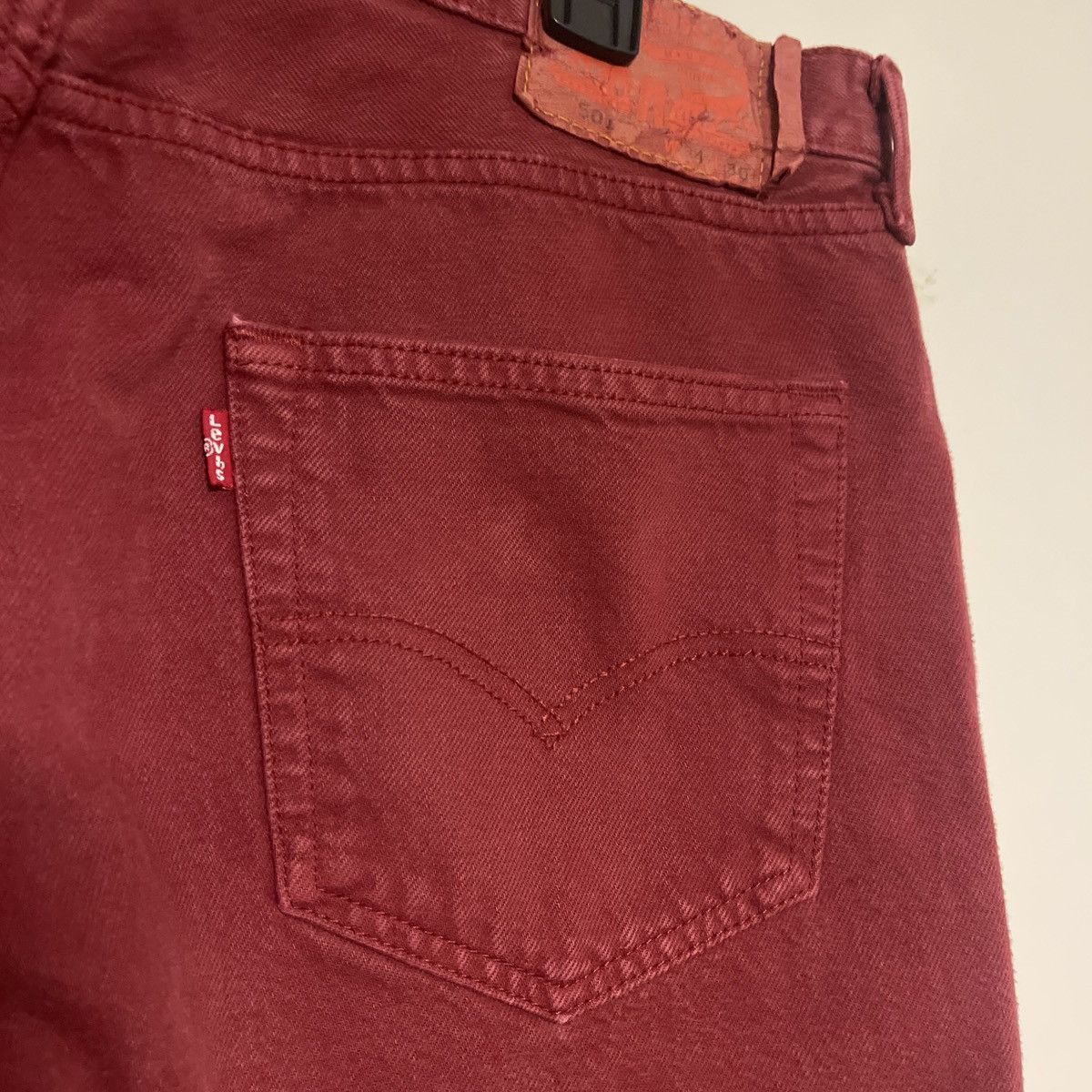 Levi's Vinatge Maroon Red Levi 501 Jeans Made In Mexico Size US 34 / EU 50 - 3 Thumbnail